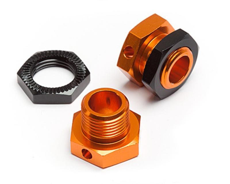 HPI 101785 Hex Wheels Adapters 5mm Trophy Buggy (Orange/Black) (101785)