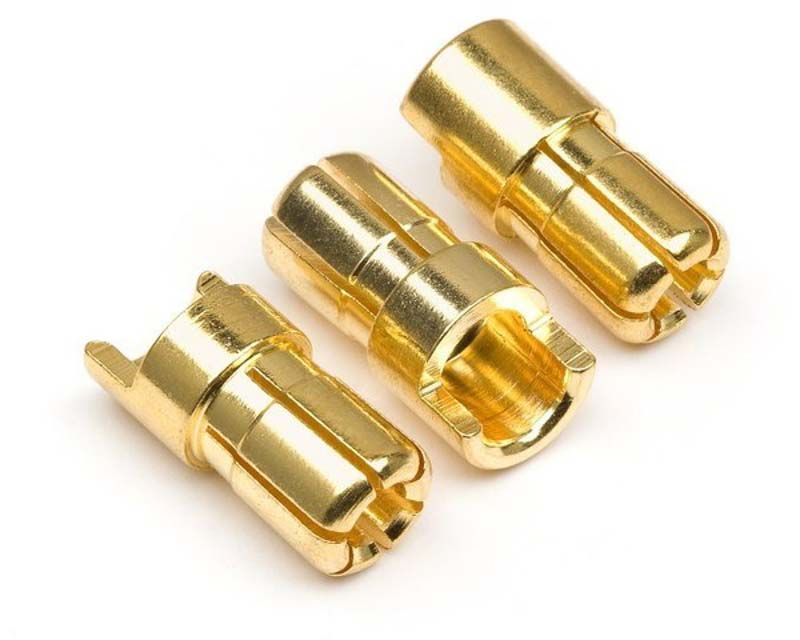 HPI 101952 Male Gold Connectors 6.0mm Dia 3 Pcs (101952)