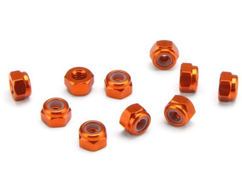 Discontinued - HPI 104120 Aluminum Thin Locknut M3 (Orange) (10 Pcs) (104120)