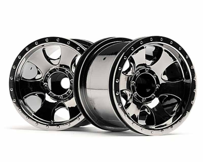 HPI 105280 Warlock Wheel Savage XS Black Chrome 2.2 inch (2 Pcs) (105280)