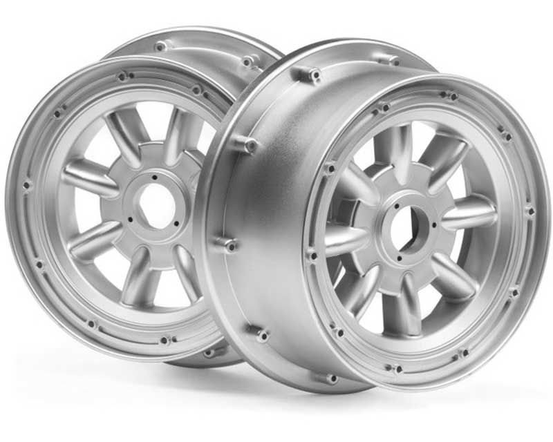 Discontinued - HPI 115765 ML-8 Wheels Baja 5R Silver 120x60mm (2 Pcs) (115765)