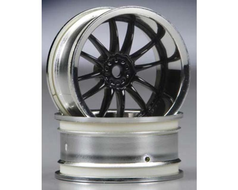 Discontinued - HPI 3288 Work Xsa Wheels 26mm Chrome/Black 9mm Offset (2) (3288)