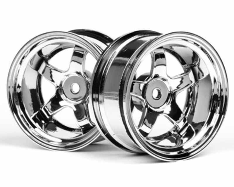 Discontinued - HPI 3593 Work Meister S1 Wheels 26mm Chrome 9mm Offset (2) (3593)