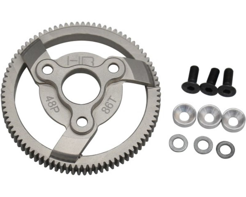 Hot Racing TE886H Hard Aluminum Spur Gear 86T 48p Traxxas 2WD Stampede Slash Rustler Bandit (TE886H)