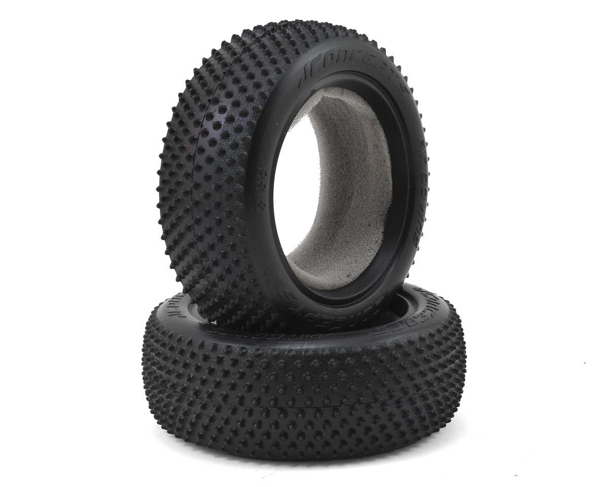 J Concepts 3138-010 Pin Downs 1/10 Buggy Front Tires with Pink Medium Soft Carpet Compound