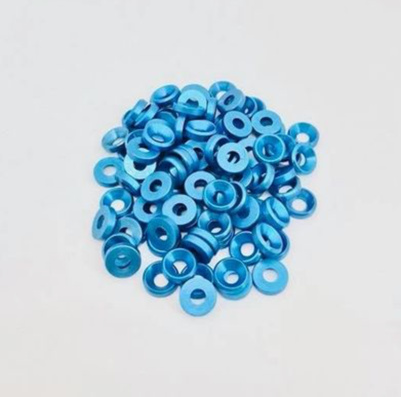 Klinik KRC30693 RC Blue 3mm Countersunk Flat Washer