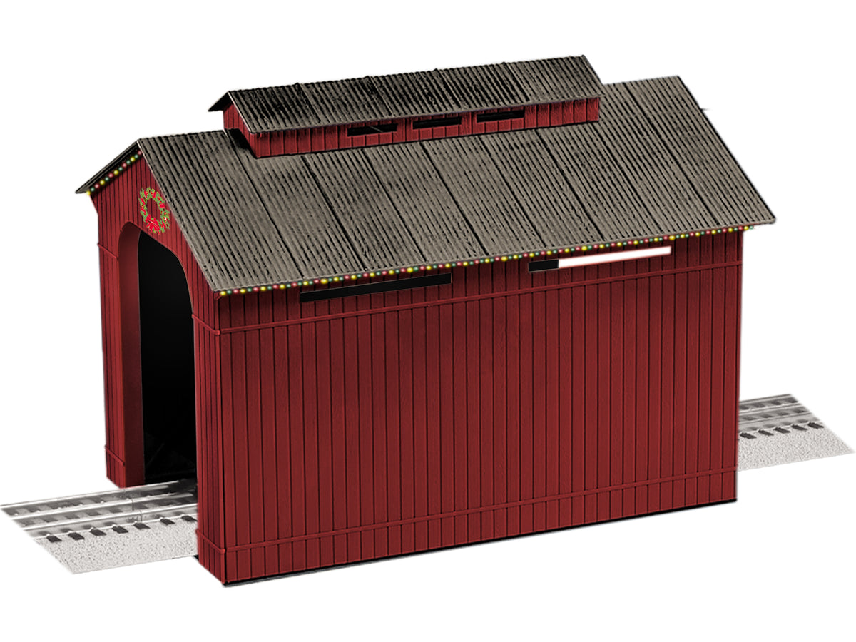 Lionel 1929090 O Gauge Lighted Half Covered Bridge Christmas