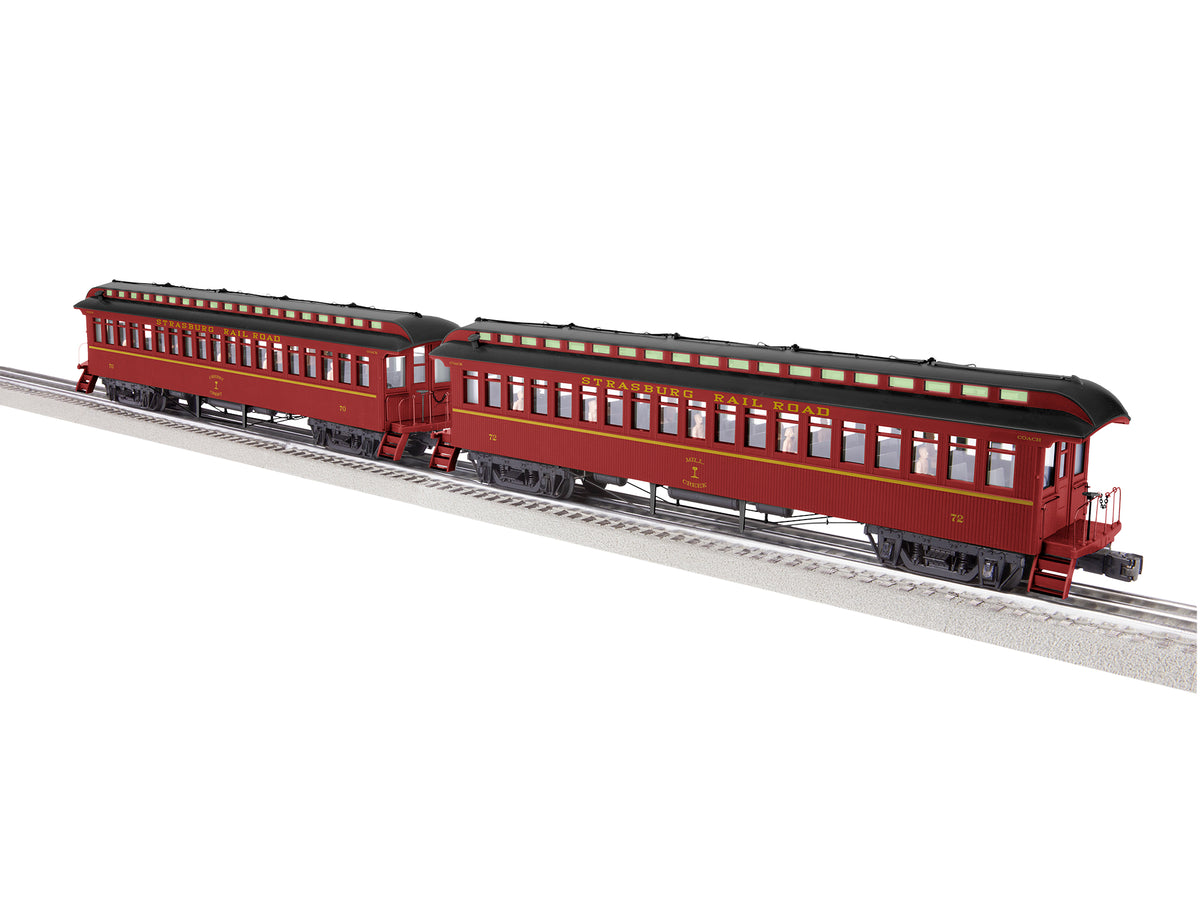 Lionel 2227040 O Scale Wood Coach Set Strasburg Railroad #70 & 72 (1990s)