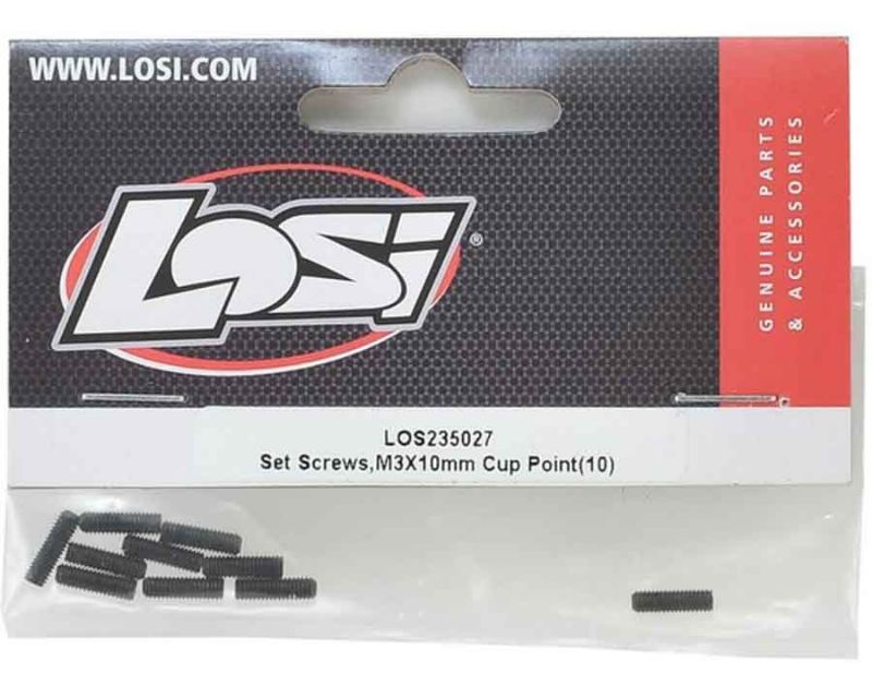Losi 235027 Set Screws Monster Truck Truggy 4WD M3 x 10mm Cup Point (10 Pcs) (235027)