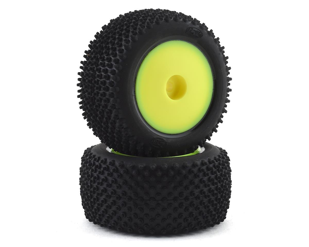 LOSI LOS41009 Mini-T Yellow Rear Wheels with Pin Tires