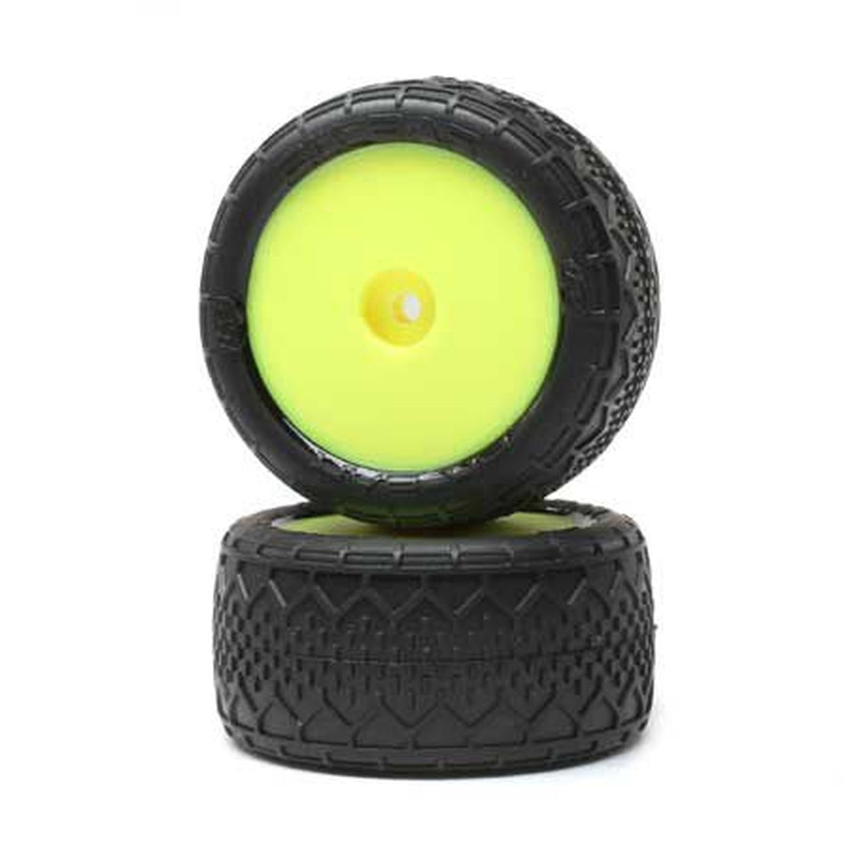 LOSI LOS41016 1/16 Mini-B Yellow Rear Wheels with BK Bar Tires
