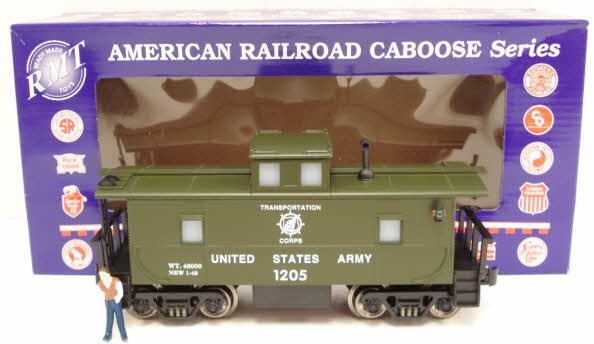 RMT CAB311 O Gauge US Army Caboose #1205 with Operating Marker Lights