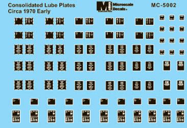 Microscale 5002 HO Scale Early 1970's Consolidated Lube Plates