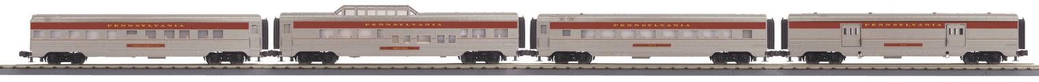 MTH 30-67855 O Gauge 4 Car 60' Passenger Car Set Pennsylvania PRR