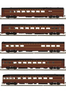 MTH 80-60048 HO Scale Streamlined 5 Car Passenger Car Set Pennsylvania PRR
