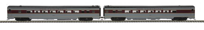 MTH 81-60014 HO Scale Smooth Side 2 Car Parlor Passenger Set Erie Lackawanna