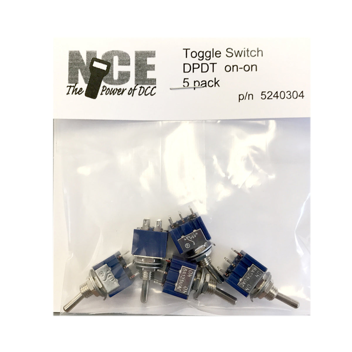NCE 5240304 TS5D 125V - 5A On/On DPDT Toggle Switch