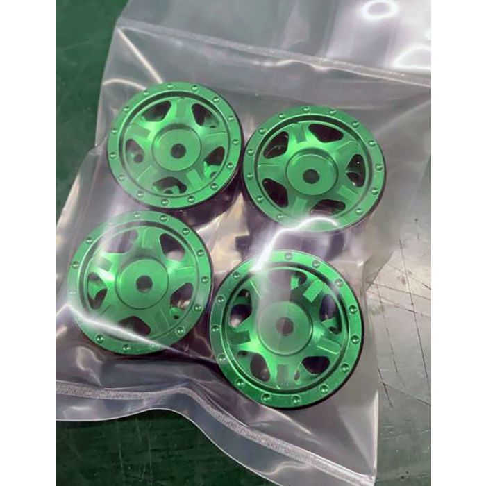 Powerhobby SCX2409 Green Aluminum Beadlock Wheels for SCX24