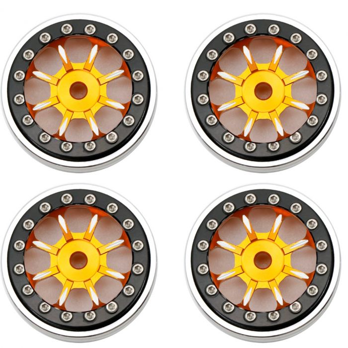 Powerhobby SCX2471 Orange 1.0" Aluminum B59 Beadlock Wheels for SCX24