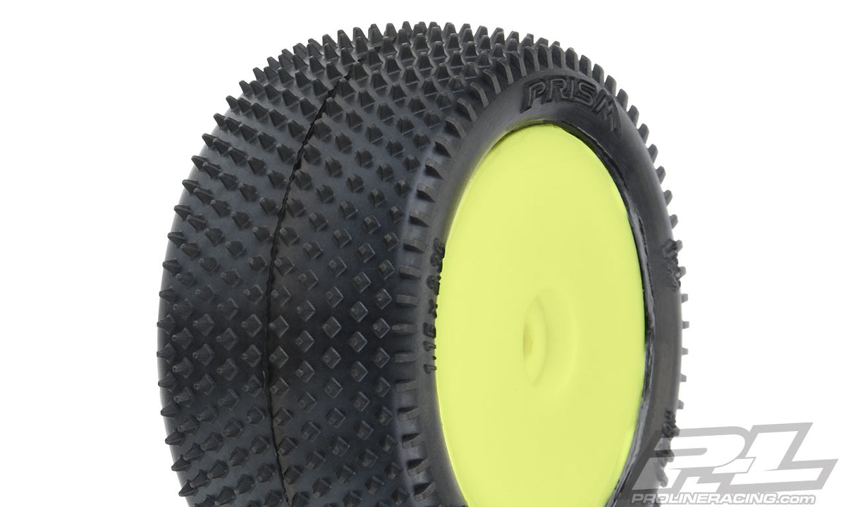 Pro-Line 8297-12 Yellow Rear Wheels with Prism Carpet Tires for Mini-B