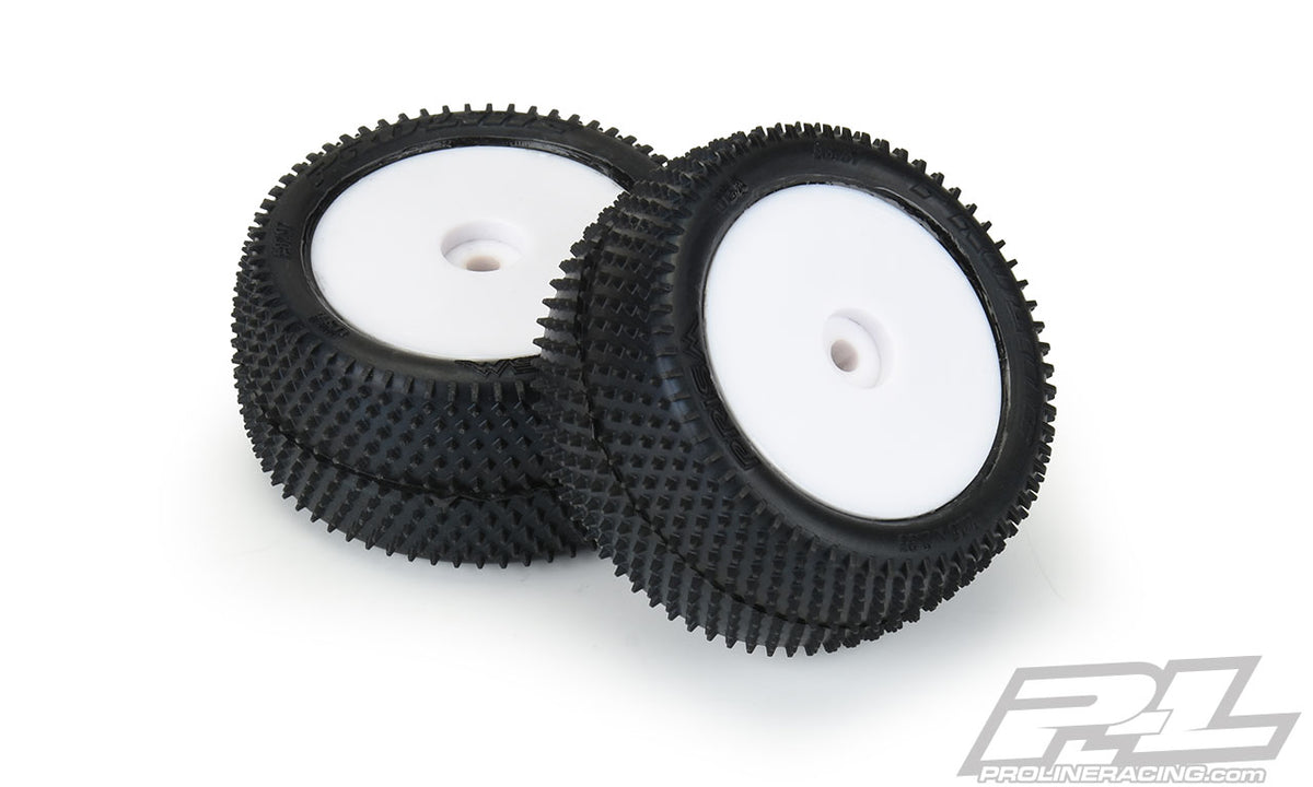 Pro-Line 8297-13 White Rear Wheels with Prism Carpet Tires for Mini-B