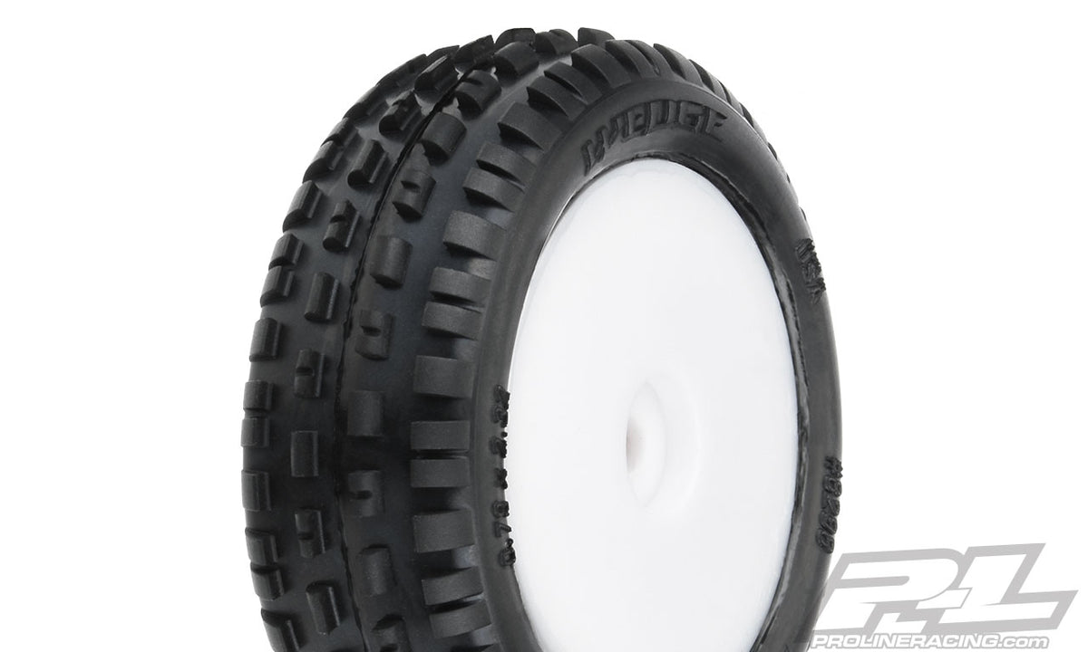 Pro-Line 8298-13 White Rear Wheels with Wedge Carpet Tires for Mini-B