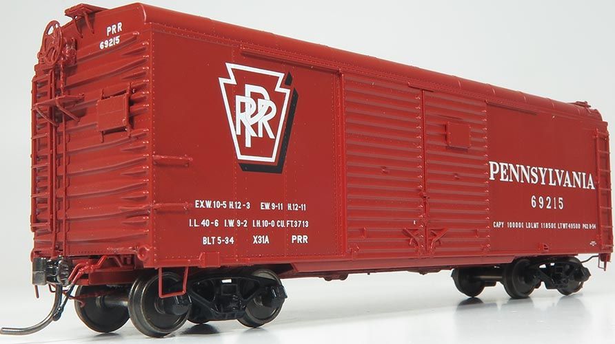 Rapido Trains 123009 HO Scale X31A Double Door Boxcar Shadow Keystone Pennsylvania PRR