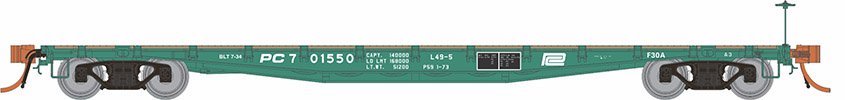 Rapido Trains 138004A HO Scale F30A 50' Flatcar Penn Central PC # Varies