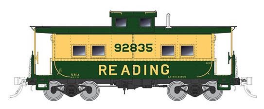 Rapido Trains 144020 HO Scale Northeastern Style Steel Caboose Reading Yellow & Green RDG 92846