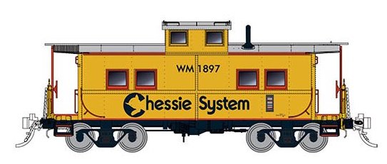 Rapido Trains 14429 HO Scale Northeastern Style Steel Caboose Chessie System WM 1869