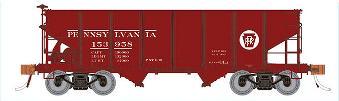 Rapido Trains 148003 HO Scale GLa 2-Bay Hopper Shadow Keystone Pennsylvania PRR 6 Pack