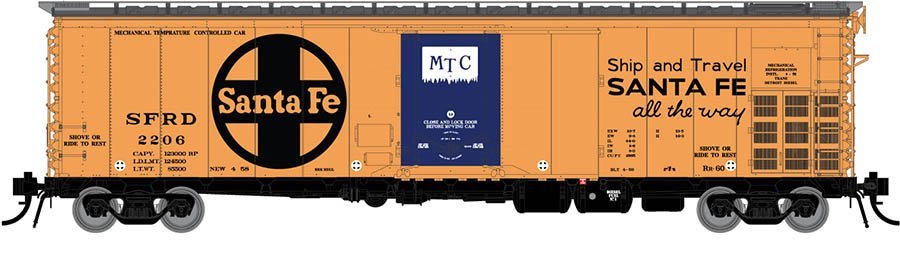 Rapido Trains 156008A HO Scale RR-60 Reefer Santa Fe All The Way SFRD # Varies