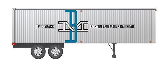 Rapido Trains 403001 HO Scale 35' Fruehauf Integral-Post Van Trailer Boston & Maine B&M