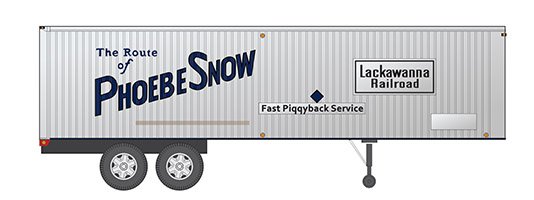 Rapido Trains 403004 HO Scale 35' Fruehauf Integral-Post Van Trailer Phoebe Snow DL&W