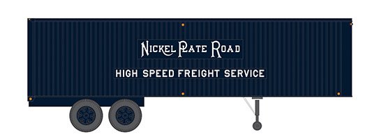 Rapido Trains 403011 HO Scale 35' Fruehauf Integral-Post Van Trailer Nickel Plate Road NKP