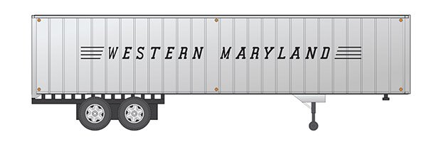Rapido Trains 403034 HO Scale 40' Fruehauf Exterior-Post Van Trailer Western Maryland WM