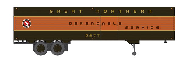 Rapido Trains 403040 HO Scale 40' Fruehauf Fluted Side Van Trailer Great Northern GN