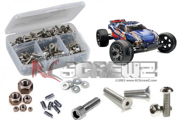 RC Screwz TRA023 Stainless Steel Screw Set for Traxxas 2WD Rustler VXL