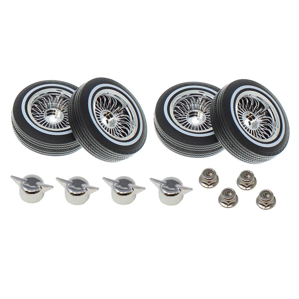 Redcat 13882 Low Profile Low Rider Tire on Chrome Wheels for SixtyFour