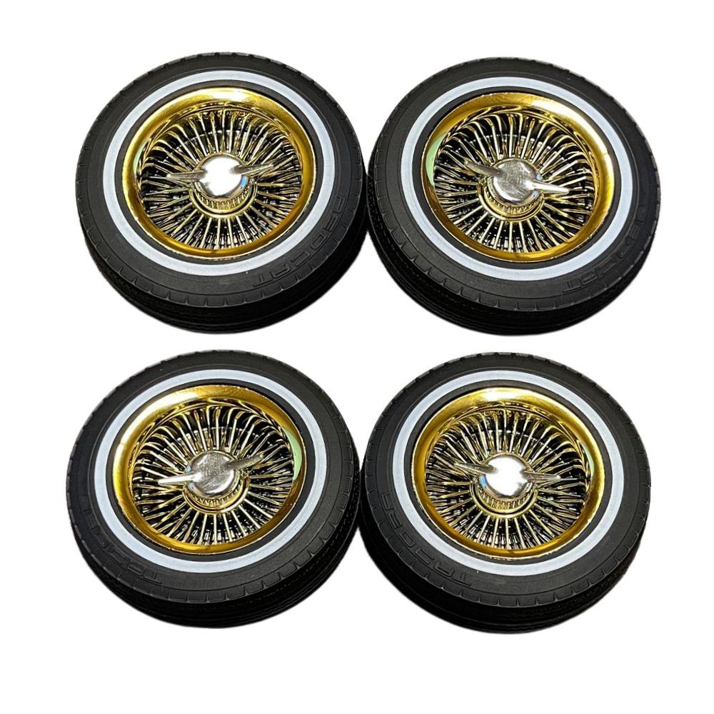 Redcat 14434 Low Profile Low Rider Tire on Gold Wheels for SixtyFour