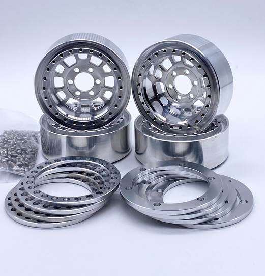 Reefs RC Hammer 1.9" Beadlock Off-Road Crawler Wheels with Silver Rings and Hardware
