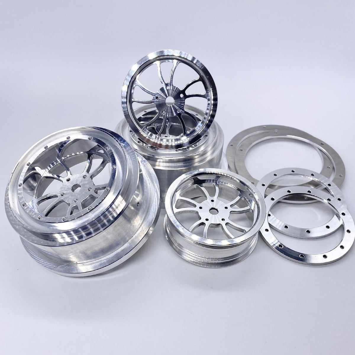 Reefs RC Kurl Beadlock Drag Car Wheels with Rings and Hardware