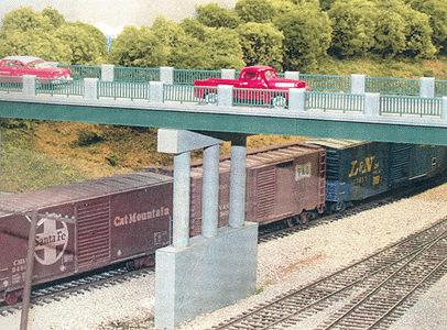 Rix Products 628-0122 HO Scale Wrought Iron 50' Highway Overpass Kit with Pier