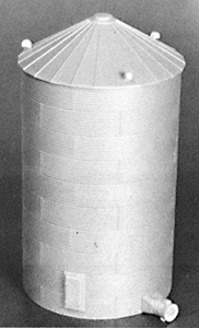 Rix Products 628-0305 HO Scale 44' Corrugated Grain Bin with Peaked Top Kit