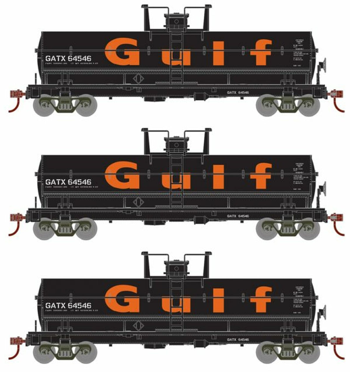 Roundhouse 1108 HO Scale Chemical Tank Car Gulf GATX