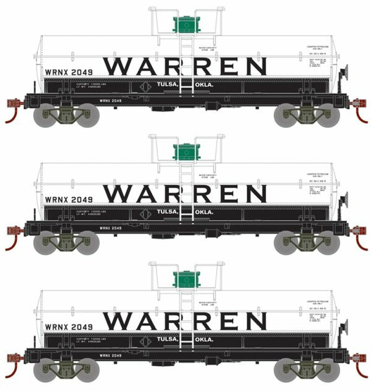 Roundhouse 1112 HO Scale Chemical Tank Car Warren WRNX