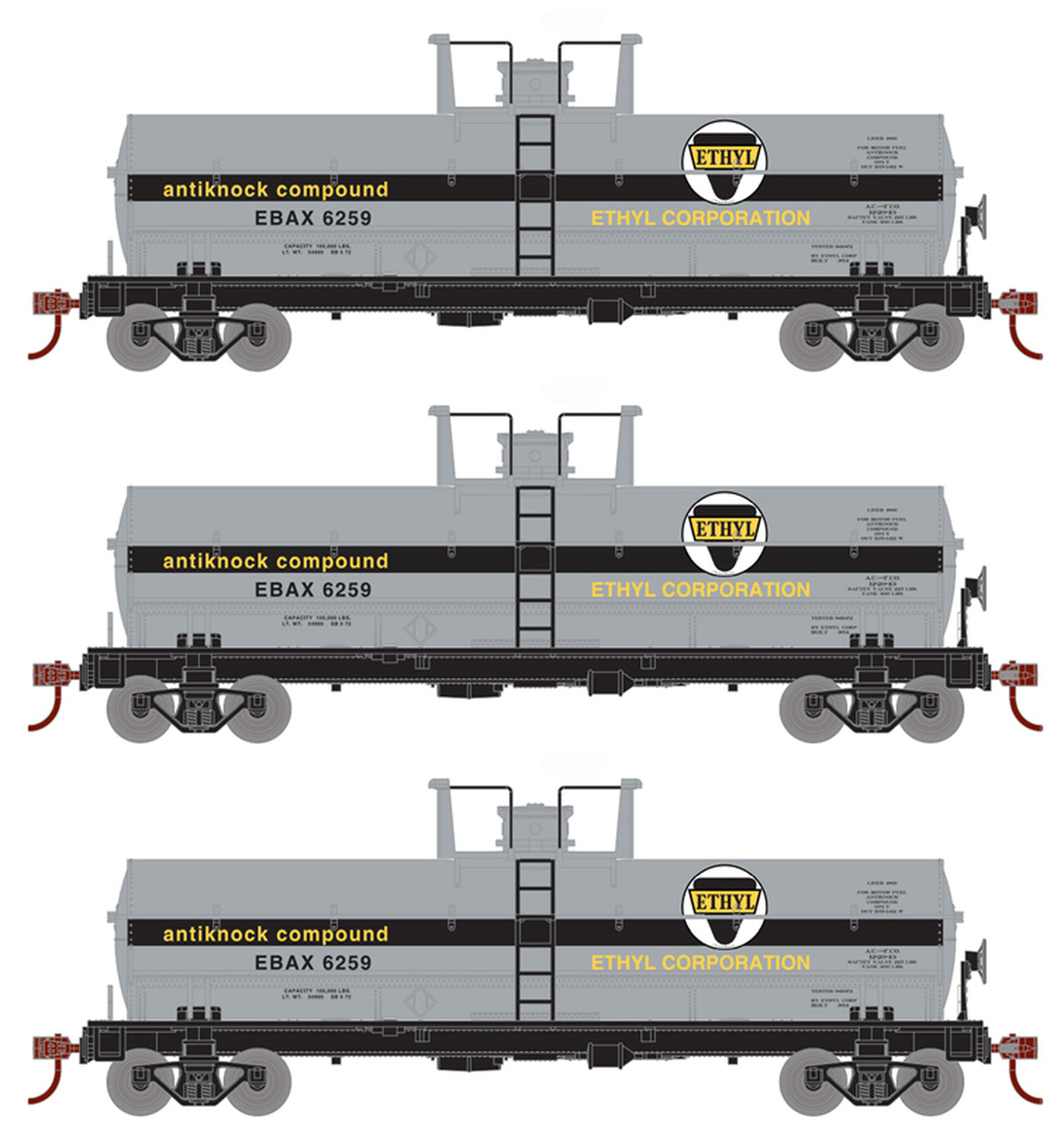 Roundhouse 1121 HO Scale Chemical Tank Car Ethyl Corporation EBAX