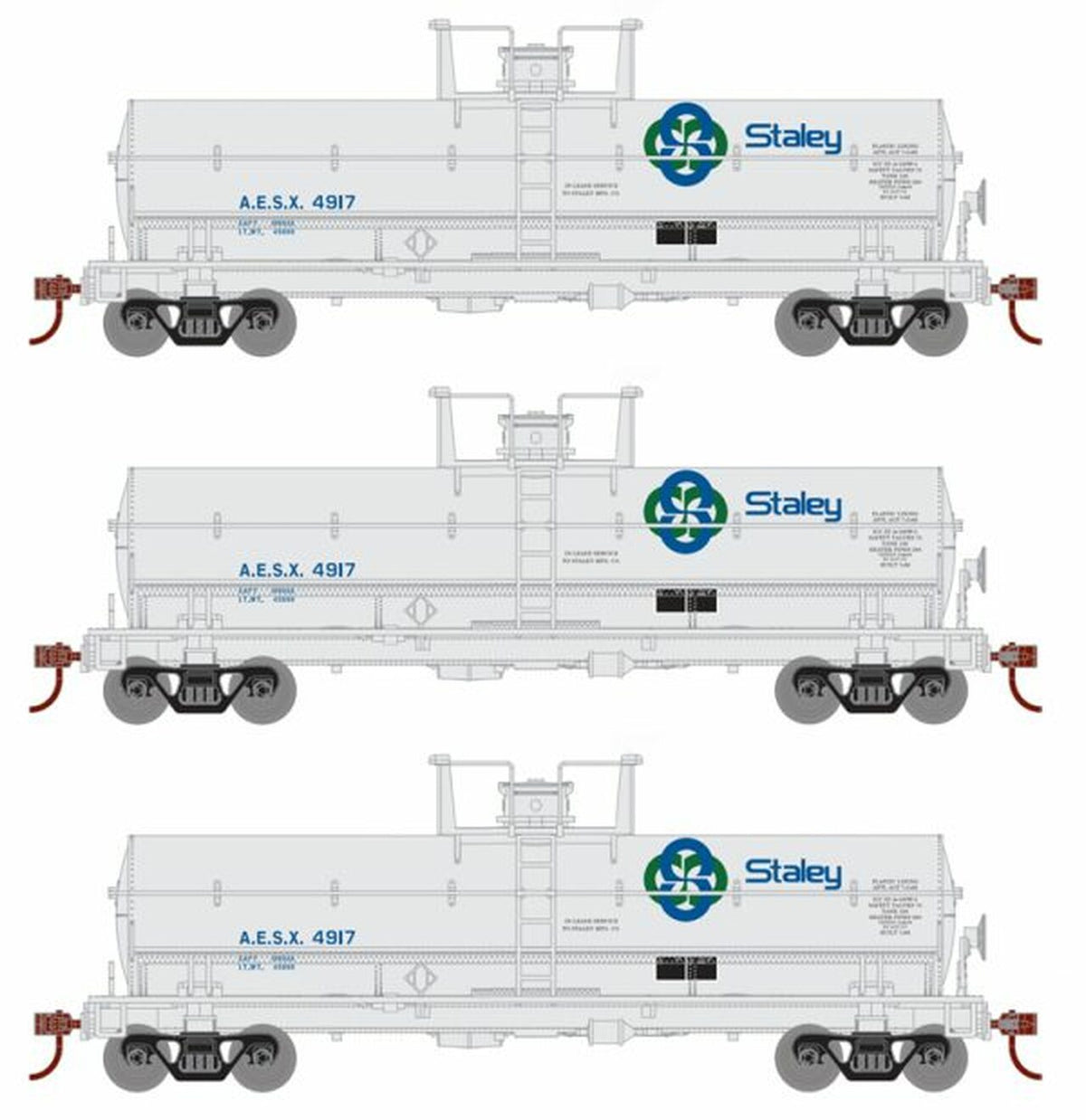 Roundhouse 1129 HO Scale Chemical Tank Car Hooker Staley AESX