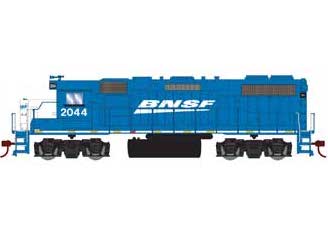 Roundhouse 12621 HO Scale GP38-2 "Blue and White" BNSF 2044 with DCC