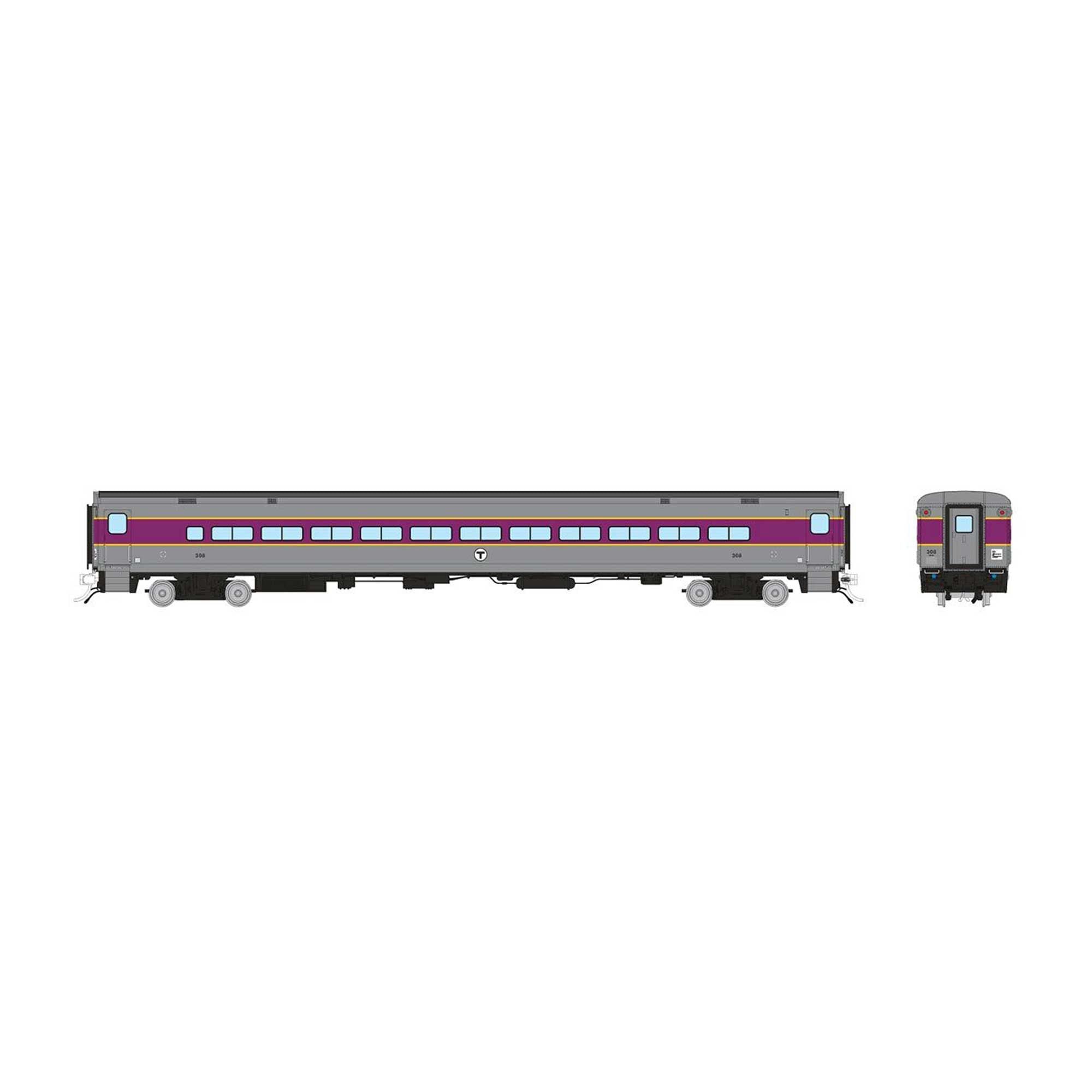 HO Comet Car MBTA As Delivered Coach #308 (RPI128544)
